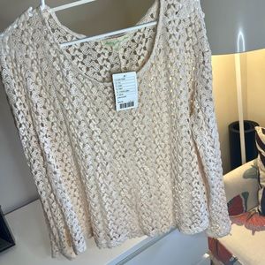 Urban Outfitters Crochet Long Sleeve Top